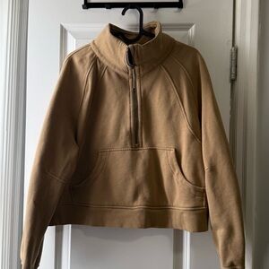 Scuba oversized half-zip funnel neck - M/L - Filbert Tan